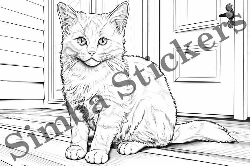 Colouring pages, Bundle of cats, 25 images