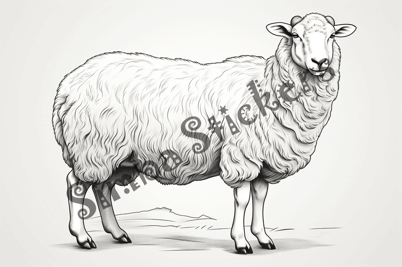 Colouring pages, bundle of sheep, 25 images 2
