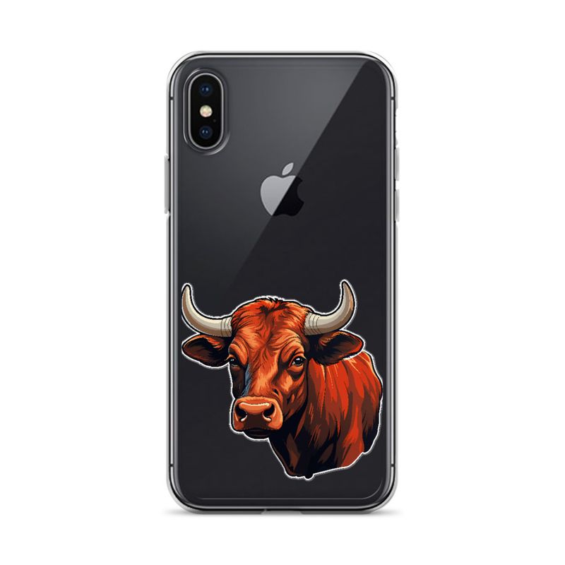 Clear Case for iPhone, Bull face, partial side view, bpor80