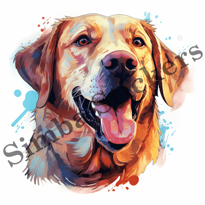 Labrador Retriever dogs, watercolour portraits, image set, 10 images