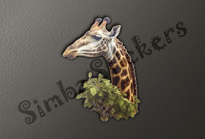 Giraffe behind tree leaves in the Savanna