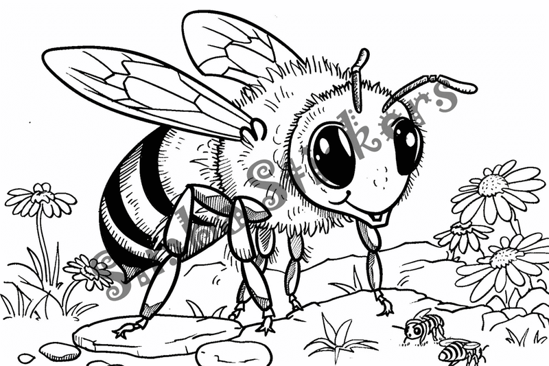 Colouring pages, bundle of bees, 25 images 2