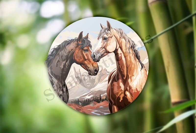 Horses nose-to-nose