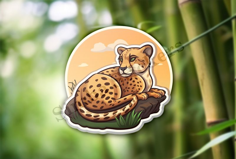 Young cheetah on a rock