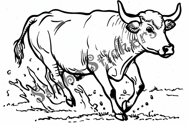Colouring pages, bundle of cattle bulls, 10 images