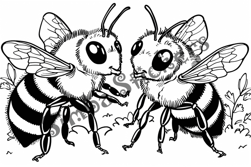 Colouring pages, bundle of bees, 25 images 2