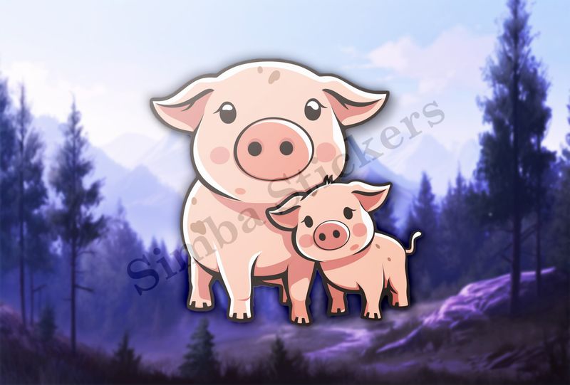 Pig with piglet
