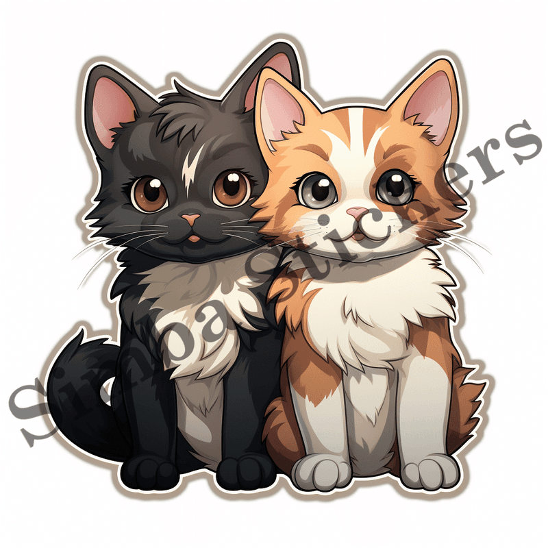 Japanese Bobtail cats cuddling, image set, 10 images