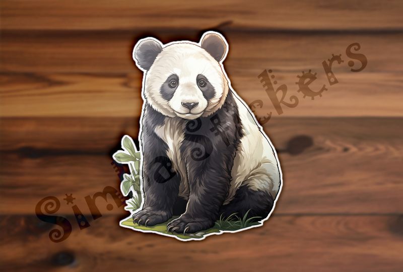 Panda sitting, glancing to the side, a3tjan