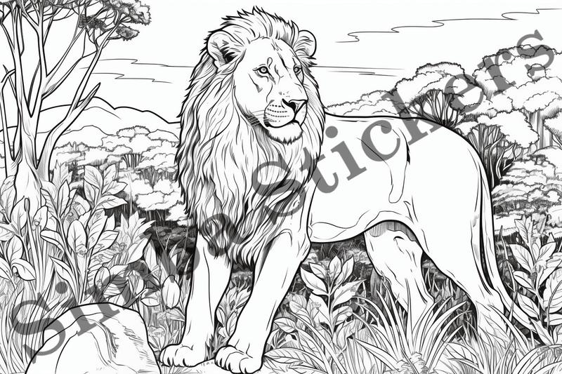 Colouring pages, Bundle of lions, 25 images
