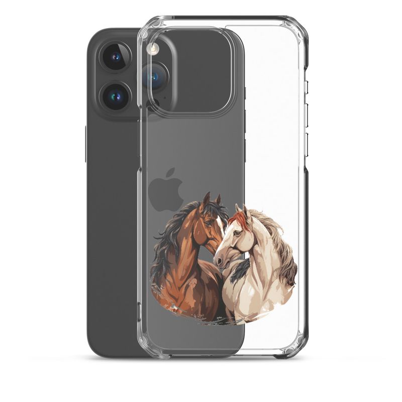 Clear Case for iPhone, Horses nose-to-nose, jbgjpy