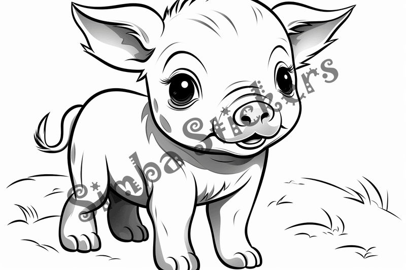Colouring pages, bundle of pigs, 25 images 2