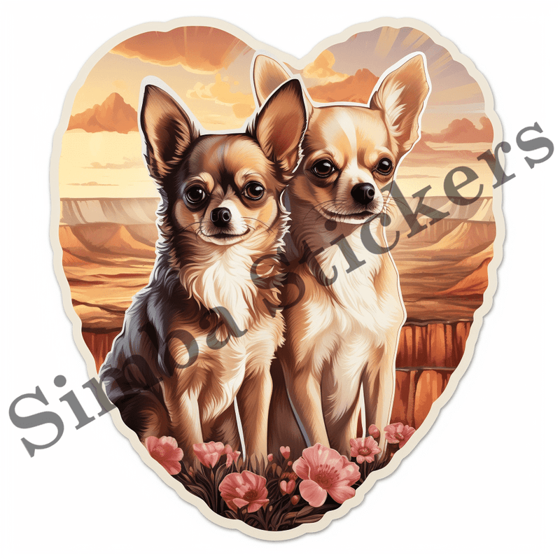 Chihuahua dogs in love, image set, 10 images