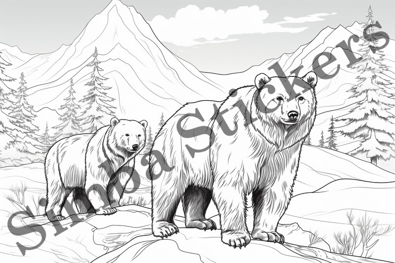 Colouring pages, Bundle of bears, 25 images