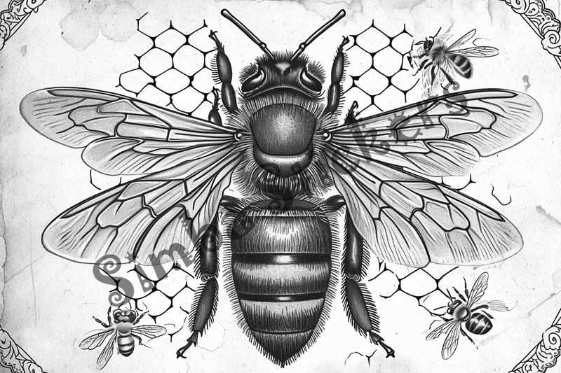 Colouring pages, bundle of single bees, 10 images