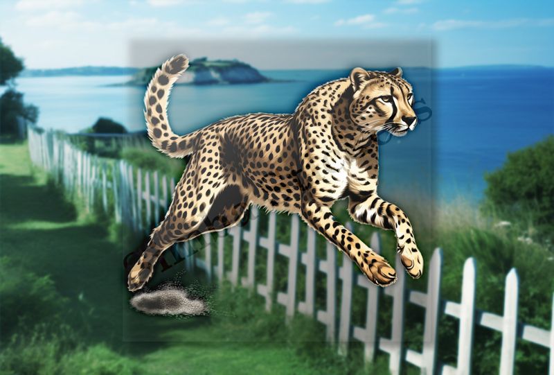 Cheetah leaping