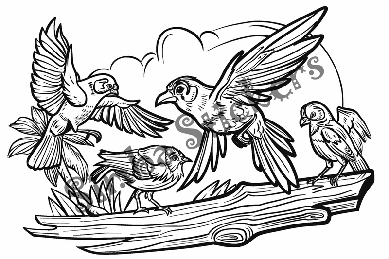 Colouring pages, bundle of Equatorial Rainforest landscape, 10 images
