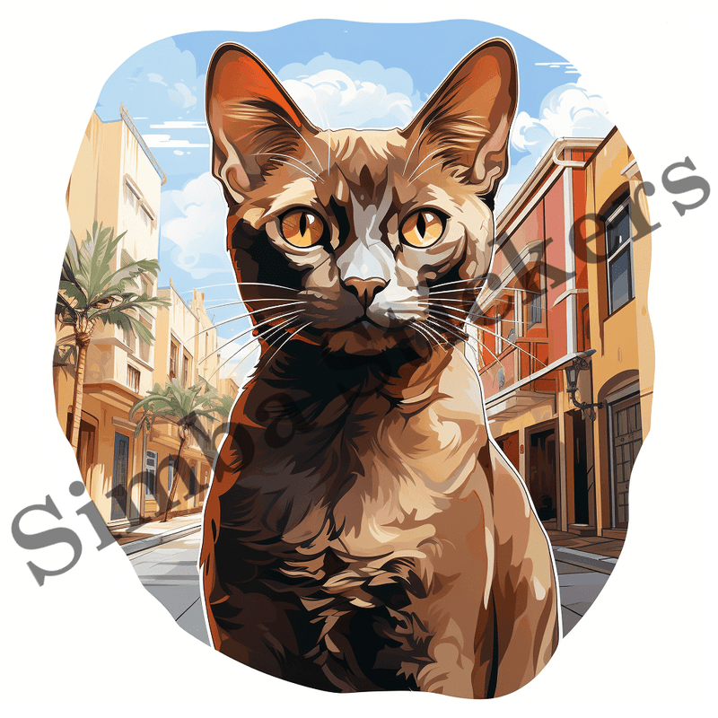Burmese cats outdoors, image set, 10 images