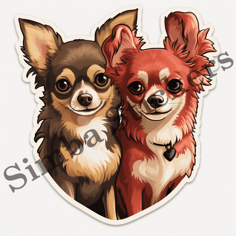 Chihuahua dogs in love, image set, 10 images