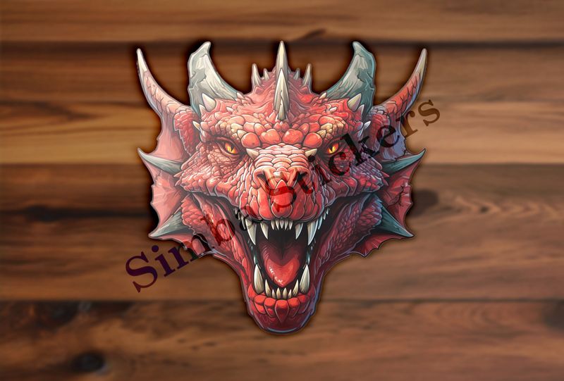 Red Chinese dragon face