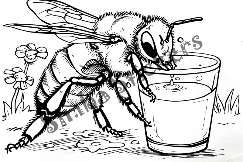 Colouring pages, bundle of bees with glasses, honeycombs or flowers, 25 images 2