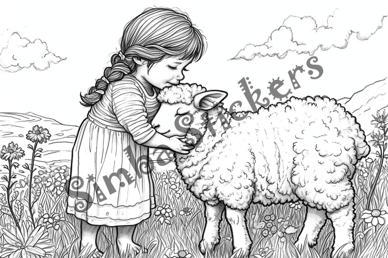 Colouring pages, bundle of sheep, 25 images 2