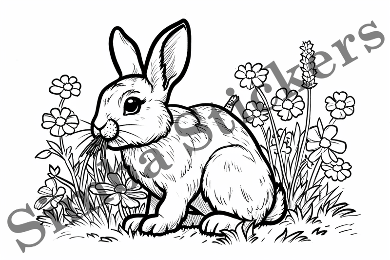 Colouring pages, Bundle of hares, 10 images