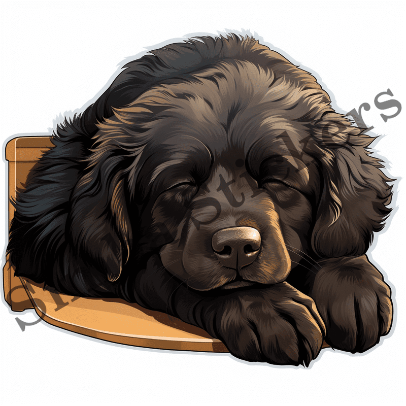 Newfoundland dogs sleeping, image set, 10 images