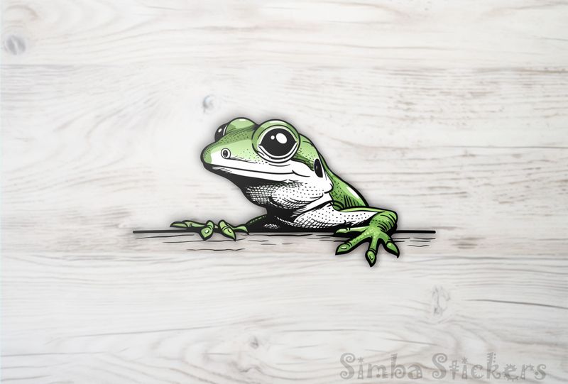 Lizard, green and white, holding on