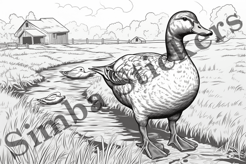 Colouring pages, Bundle of ducks in love, 25 images