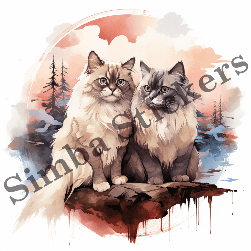Himalayan cats in love, image set, 10 images