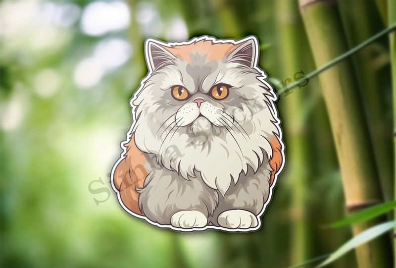 Persian cat, grey and brown