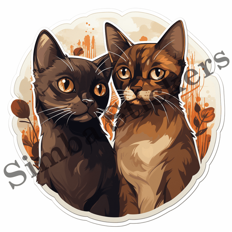 Burmese cats in love, image set, 10 images
