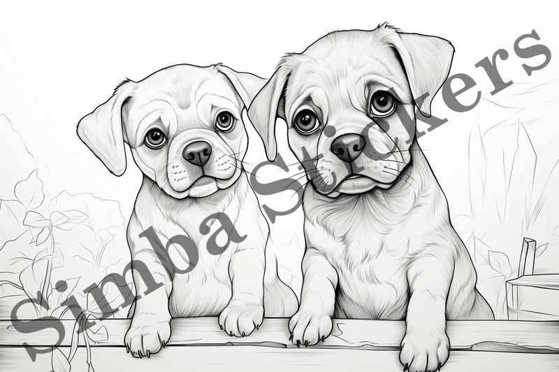 Colouring pages, Bundle of dogs, 25 images