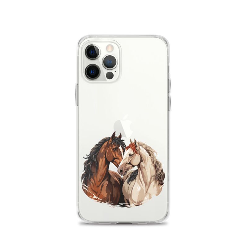 Clear Case for iPhone, Horses nose-to-nose, jbgjpy