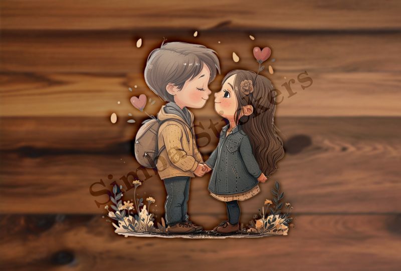 Boy and girl sweetly in love