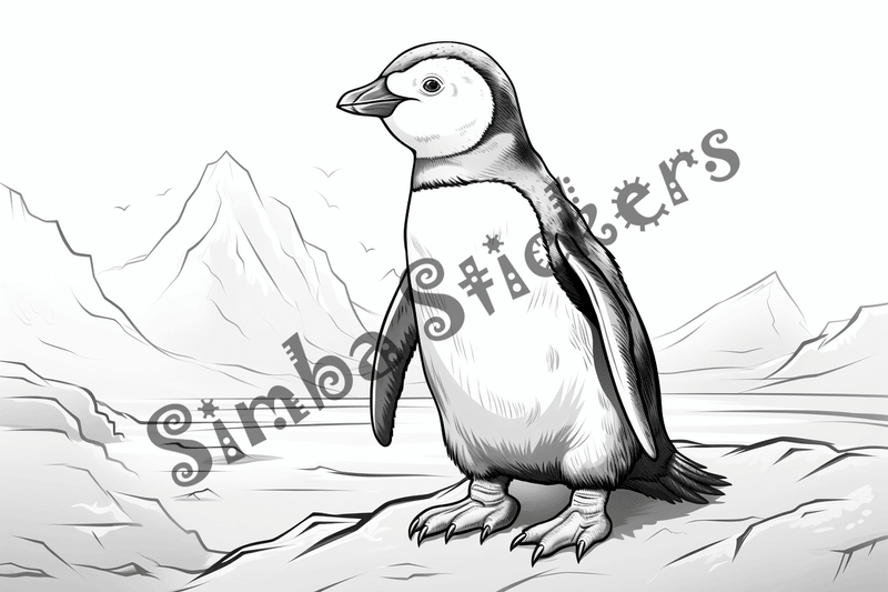 Colouring pages, bundle of penguins 2, 25 images