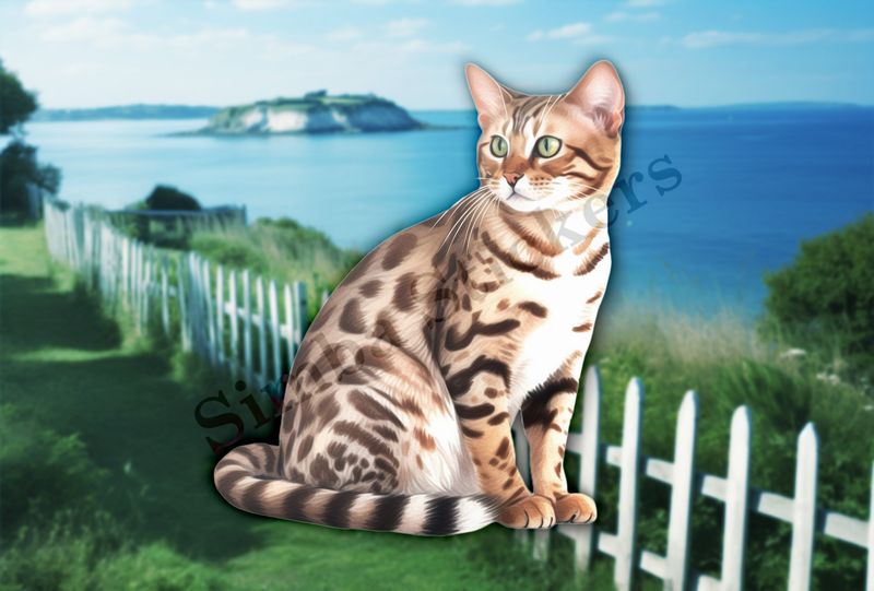 Bengal cat, watercolour