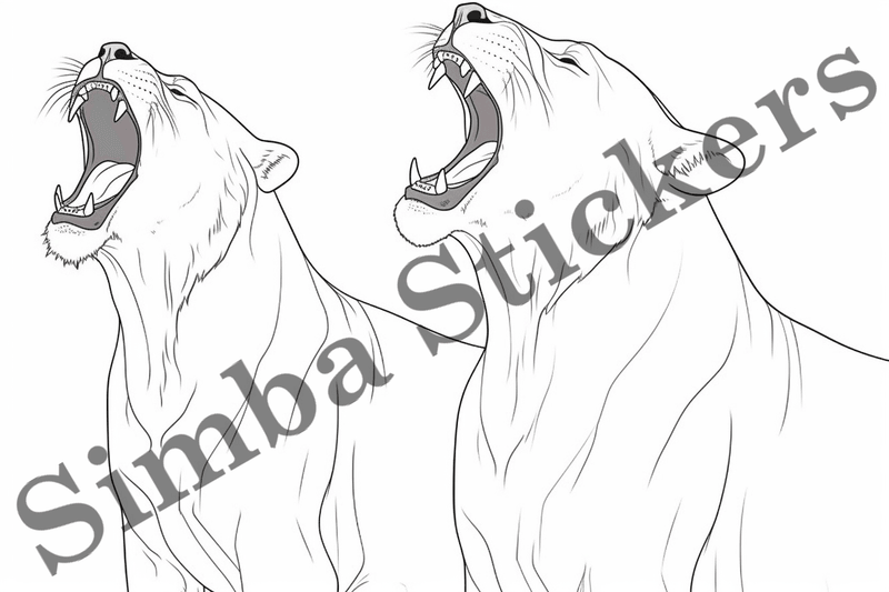 Colouring pages, Bundle of lions, 25 images