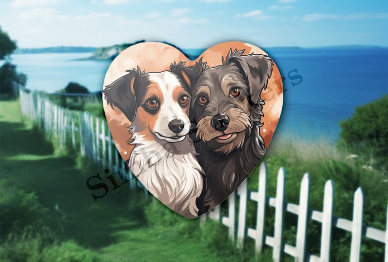 Dogs cuddling