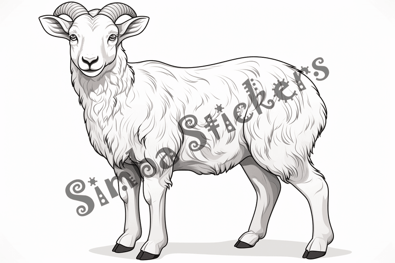 Colouring pages, bundle of sheep, 25 images
