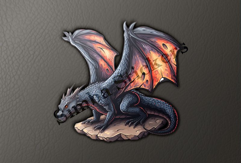 Black dragon with focused stare, homing in on prey