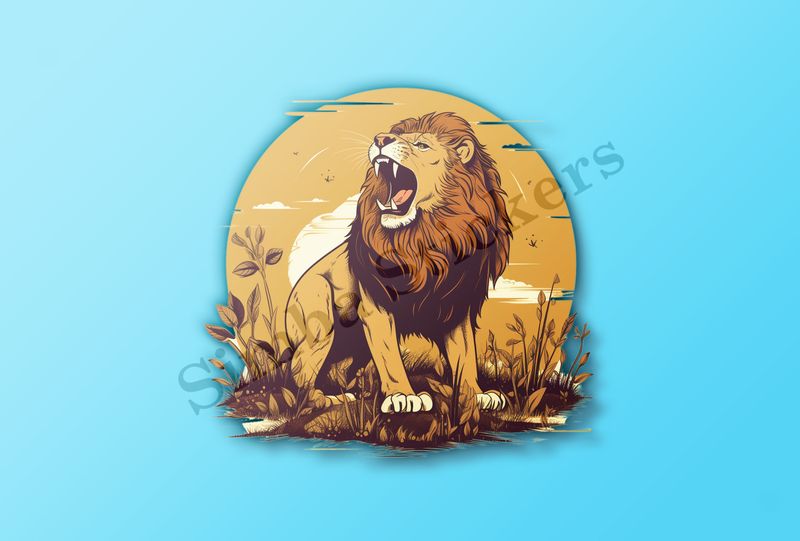 Male lion roaring