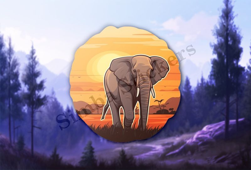 African elephant at sunrise