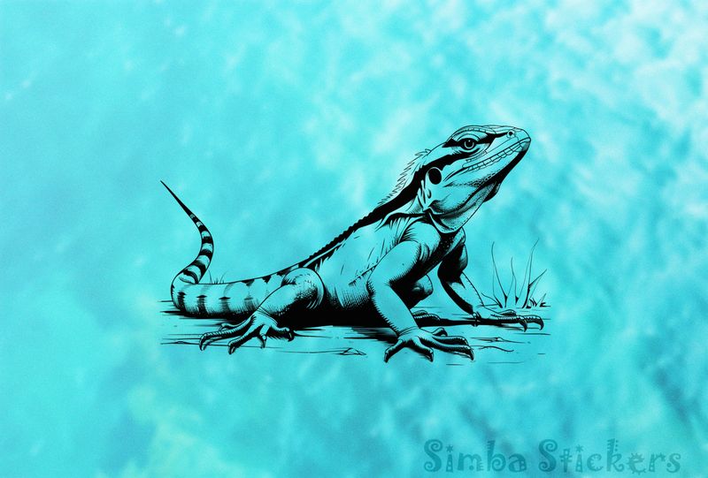 Lizard full-body with large claws outline art