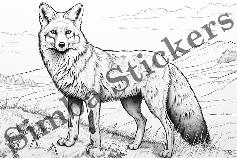 Colouring pages, Bundle of foxes, 25 images