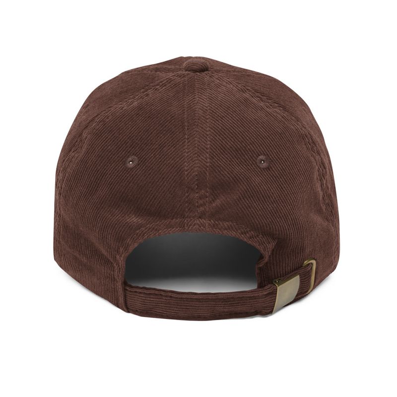 Vintage Corduroy Cap, Majestic lion face, outline art 