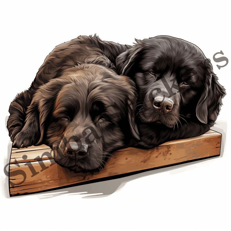 Newfoundland dogs sleeping, image set, 10 images