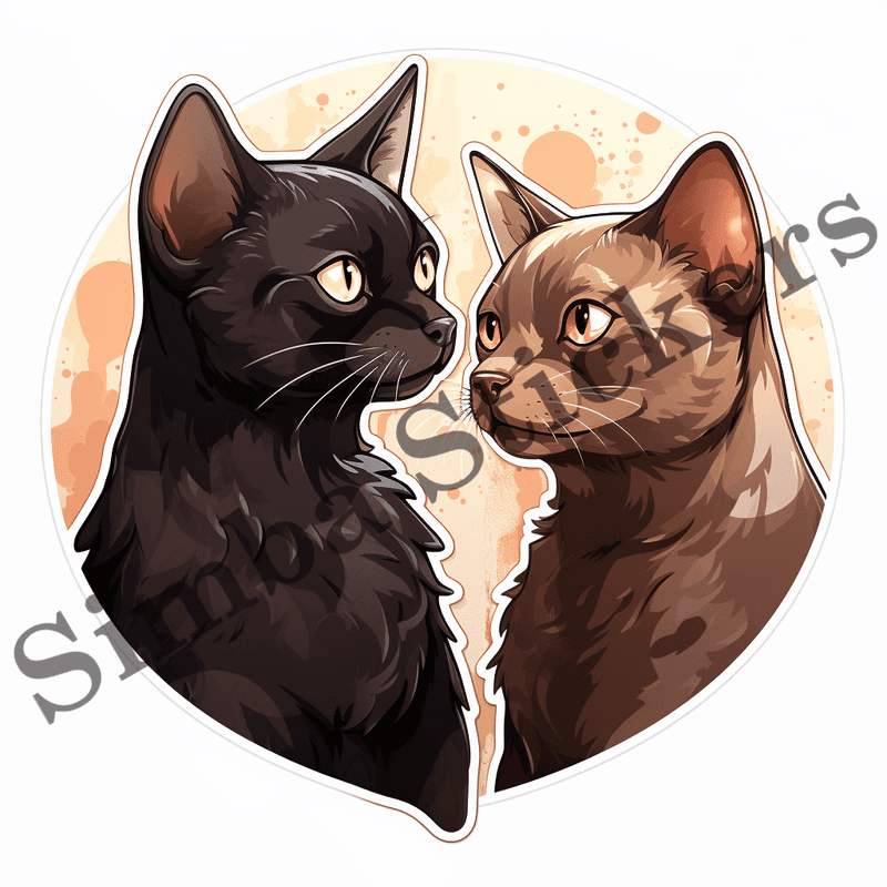Burmese cats in love, image set, 10 images