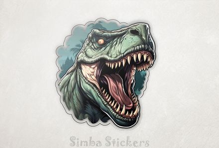 Dinosaur roaring with mouth wide open